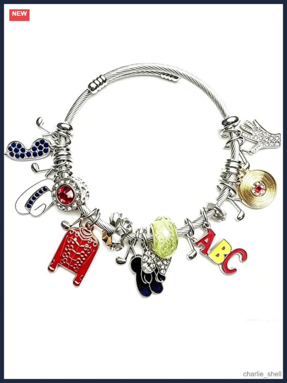 Rhinestone Tassel Bangle Bracelet Retro Style Costume Accessory